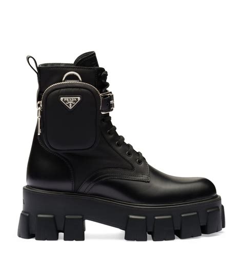 prada black monolith shoes|Prada monolith boots.